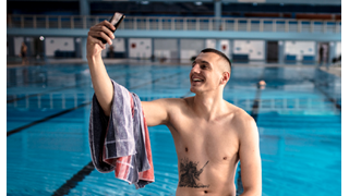 Man in a swimming pool