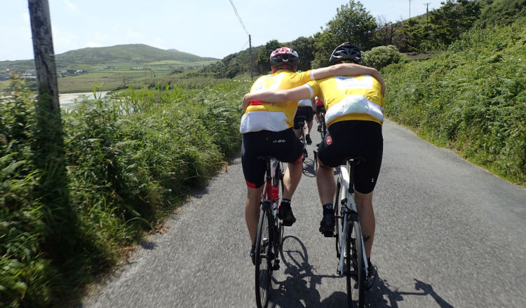 Malin to Mizen two cyclists riding away