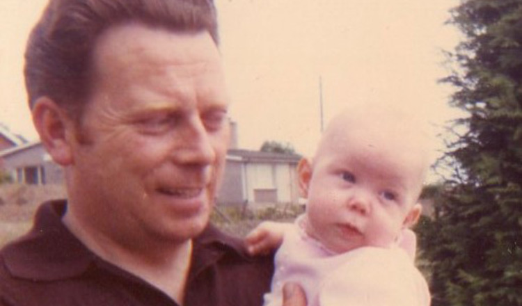 Ruth and her dad in spring 1972