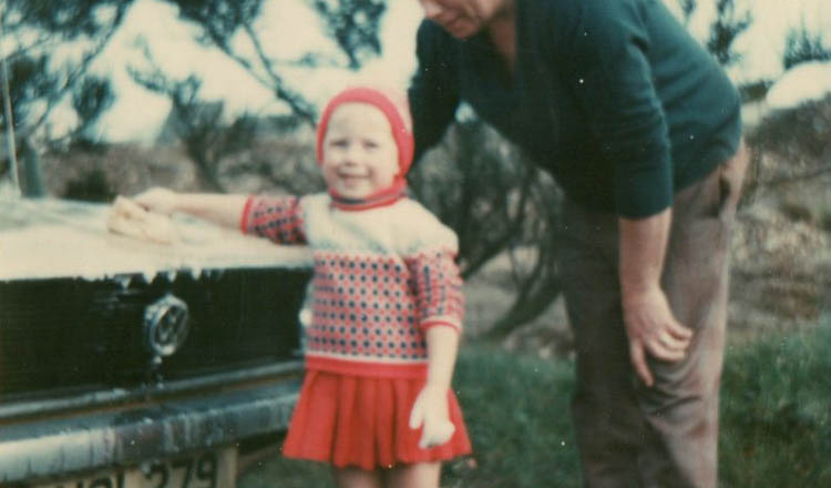 Ruth and her dad in 1977