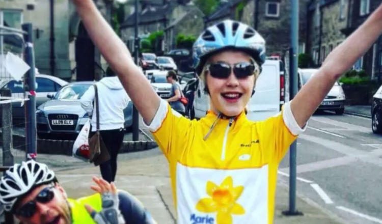 Young cycling Orla Cuff felt proud to complete her 35-mile challenge for Marie Curie.