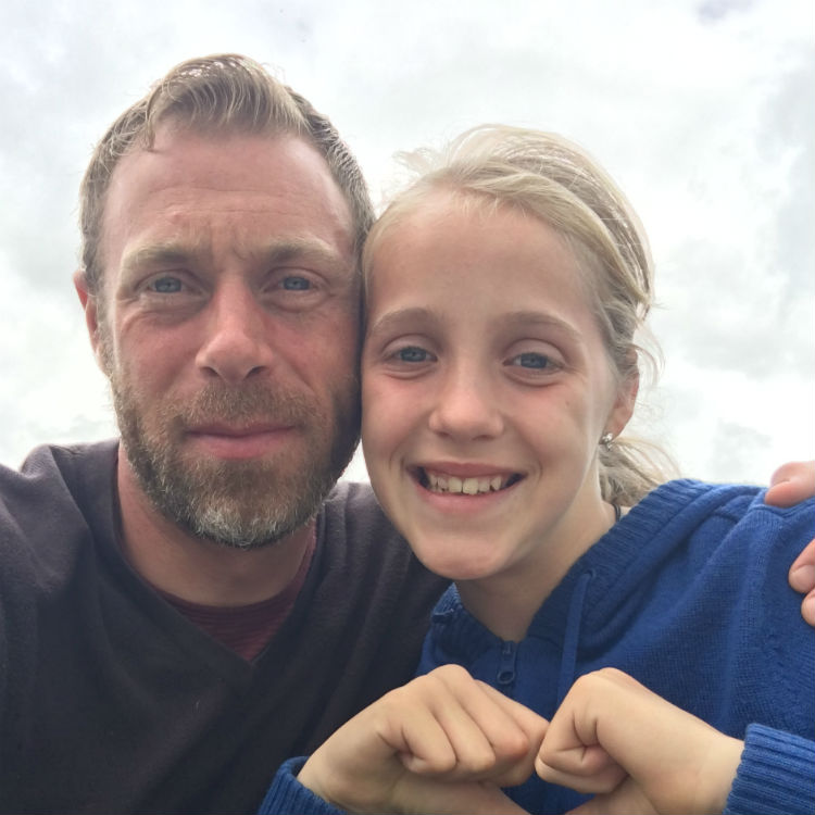 Orla's Dad, Bob, accompanied her on the ride to make sure she stayed safe on her fundraising cycle for Marie Curie.