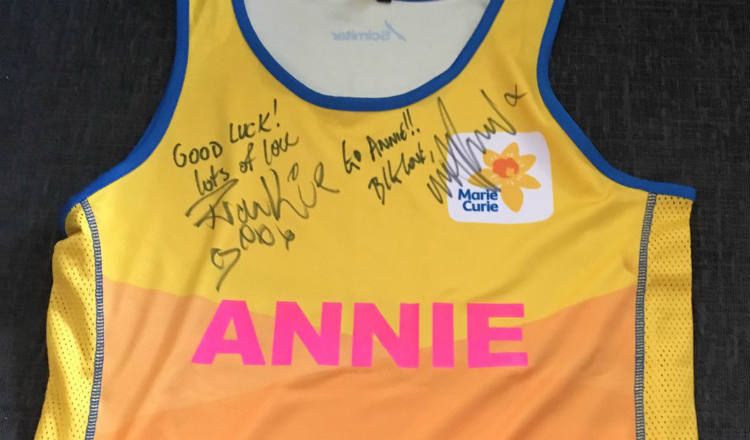 Nurse Annie's running vest for the London Marathon