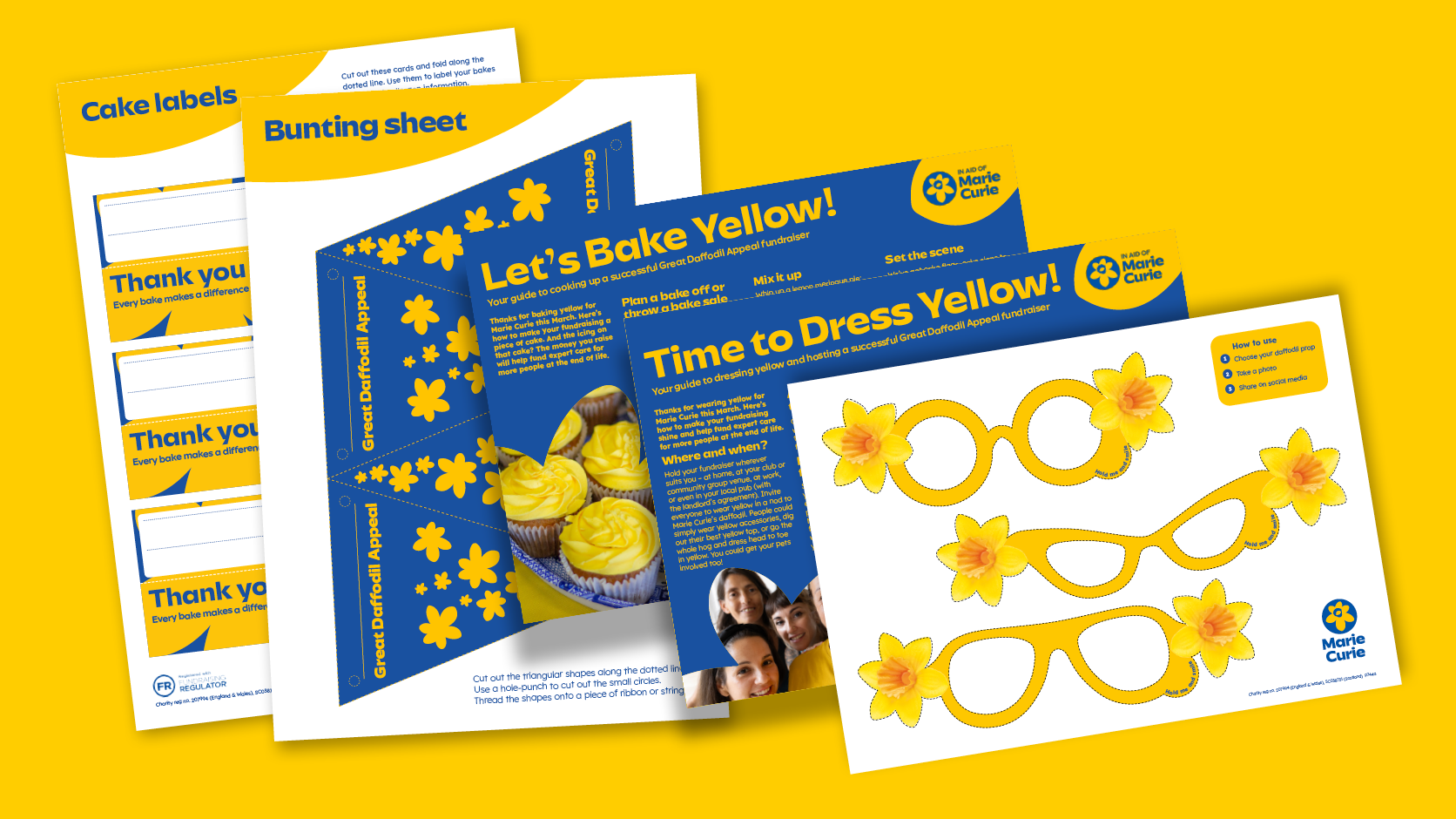 Graphic featuring the downloadable fundraising materials available for free