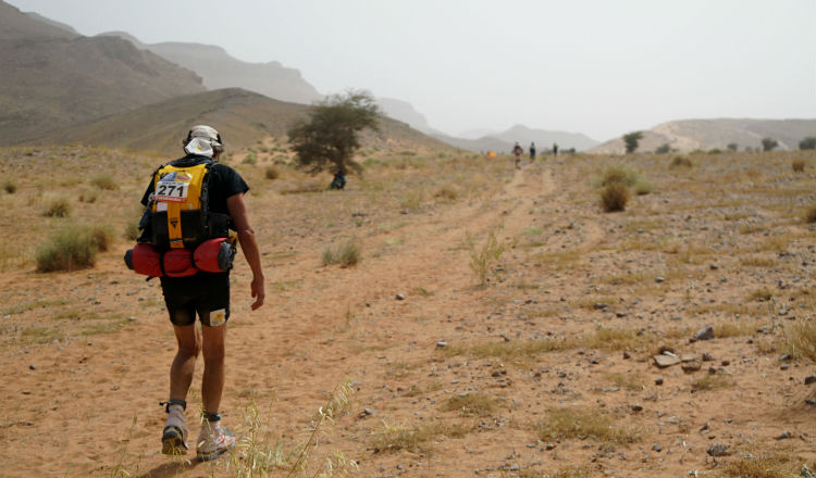 Sir Ranulph Fiennes setting off from checkpoint 2