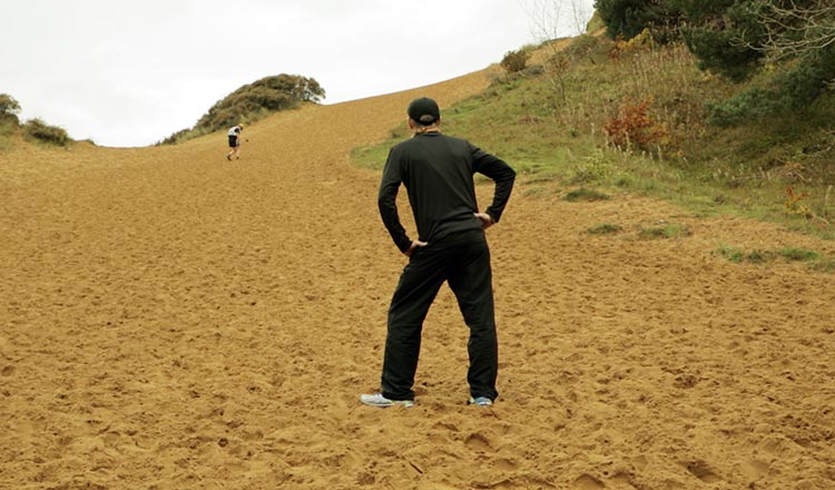 Sir Ranulph training with Rory