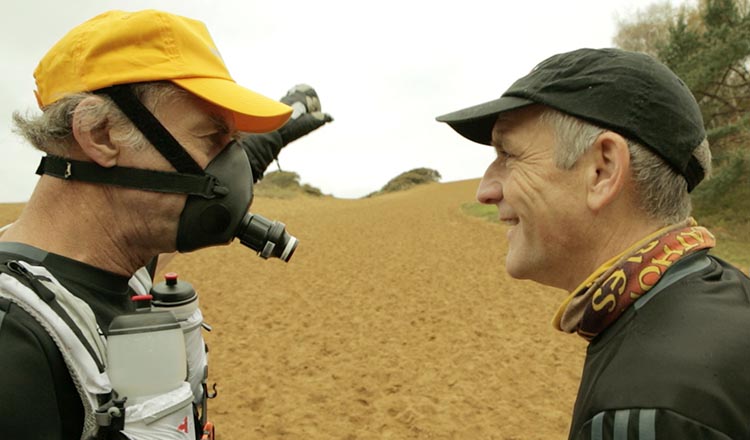 Sir Ranulph and trainer Rory Coleman