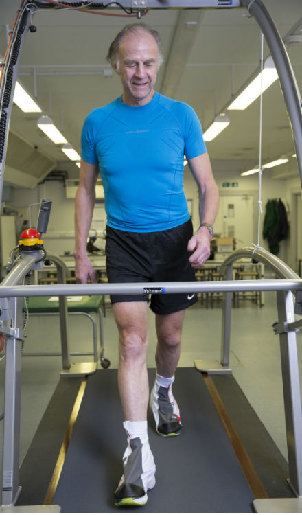Sir Ranulph Fiennes getting ready for the heat lab