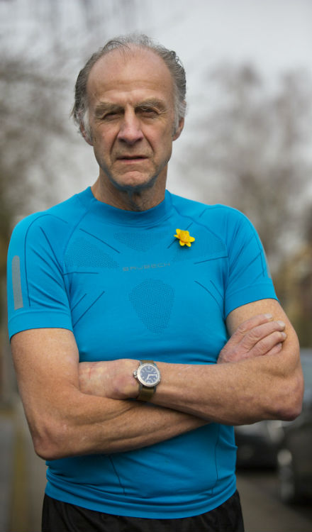 Sir Ranulph Fiennes in his training kit.