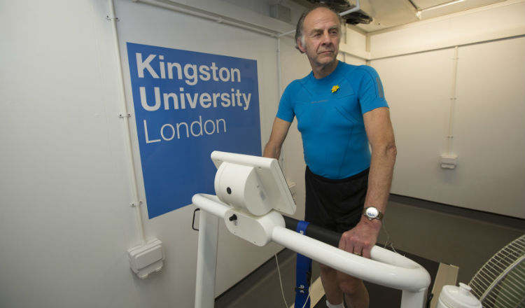 Sir Ranulph Fiennes preparing for the heat test