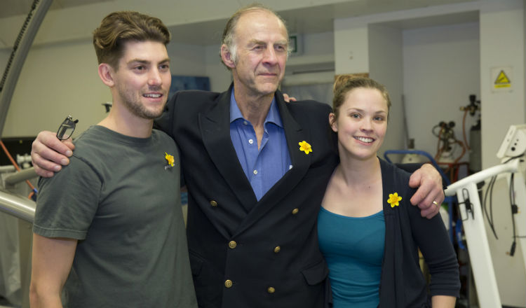 Sir Ranulph Fiennes with the heat lab team