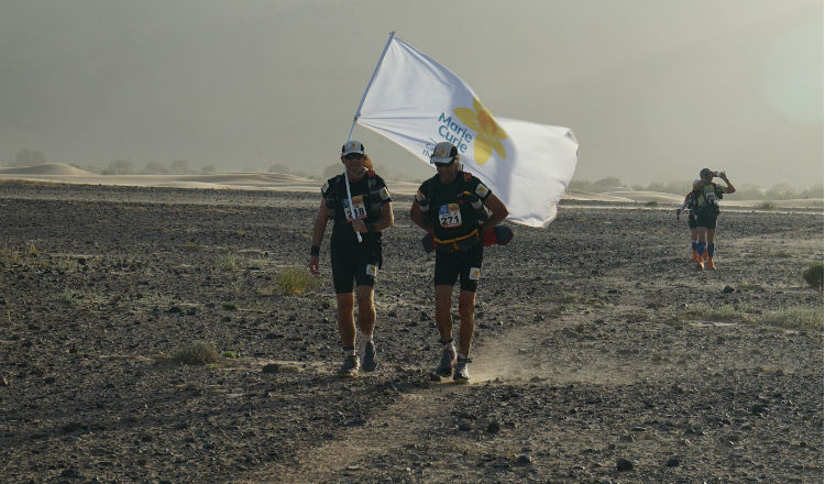 Sir Ranulph Fiennes and Rory Coleman aproaching camp 4 ©LizScarff_FieldcraftStudios 2