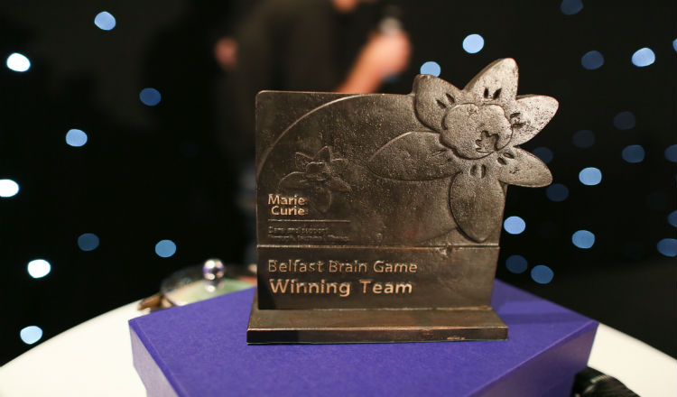 The Belfast Brain Game 2017 winners' trophy