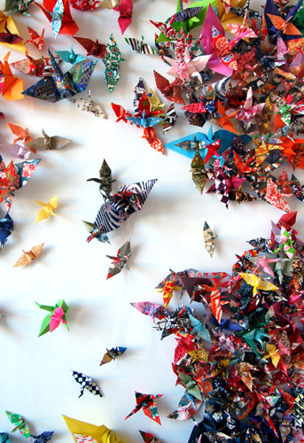 Origami cranes