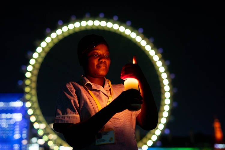 A photographic collage showing healthcare staff in PPE