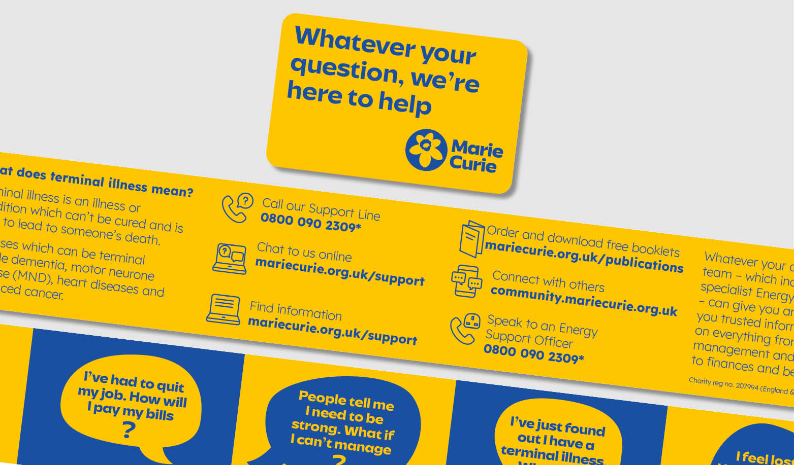 Information and Support fold out information card