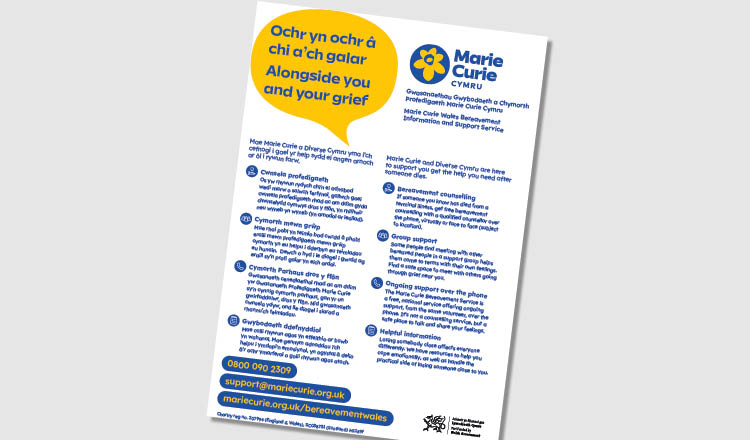 Support after someone dies | Cymorth ar ôl i rywun farw