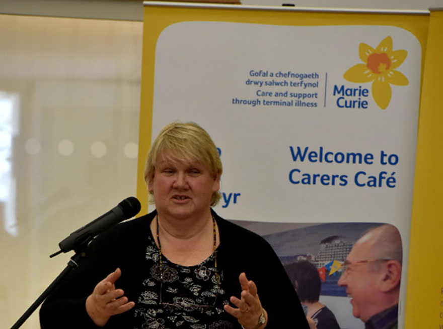 Cheryl Bulman cares for her husband in Tregaron