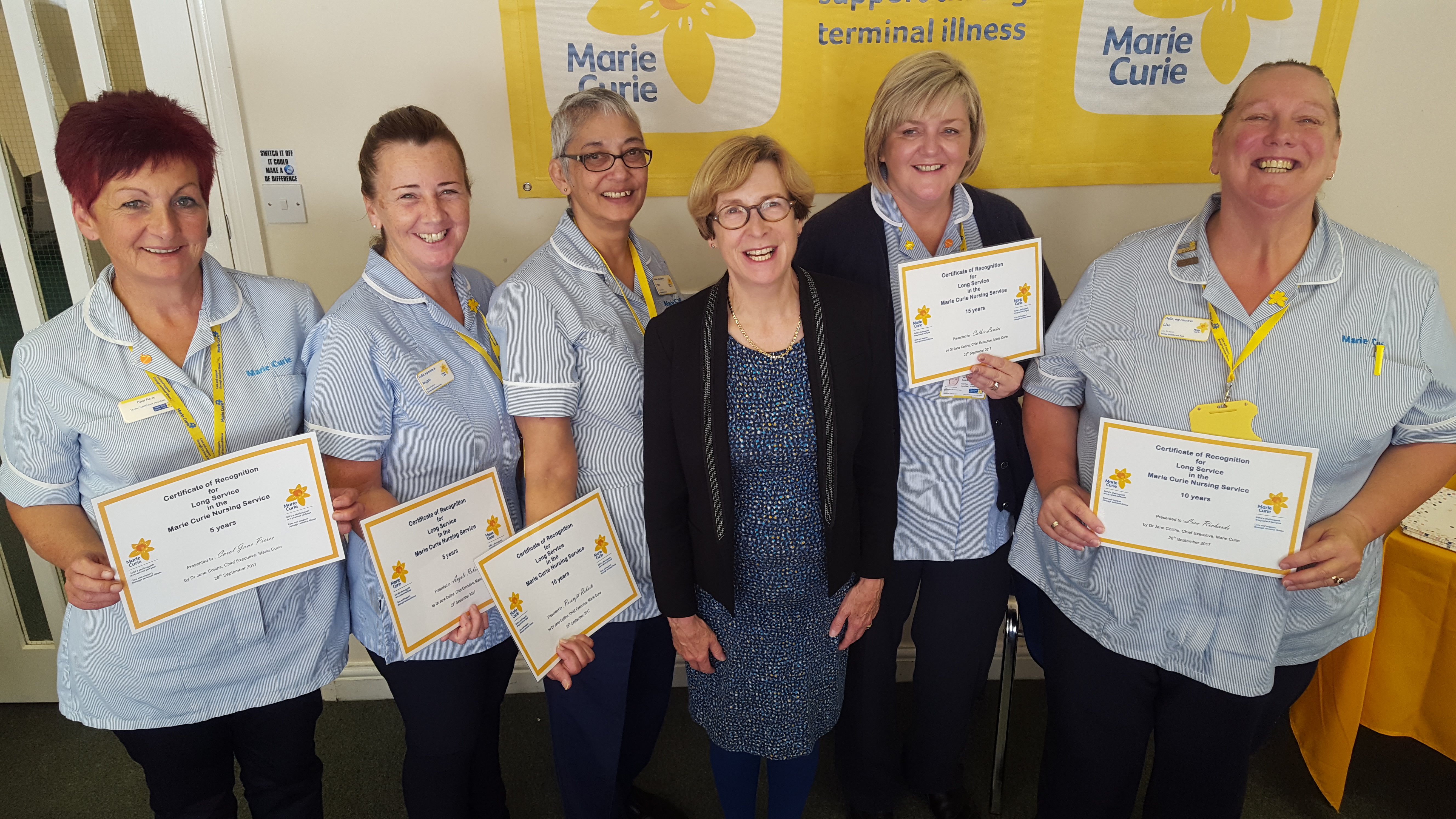 Nurses receive long service awards for work with the terminally ill