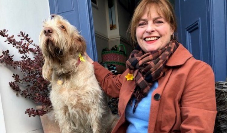 Janet Ellis with her dog Angela